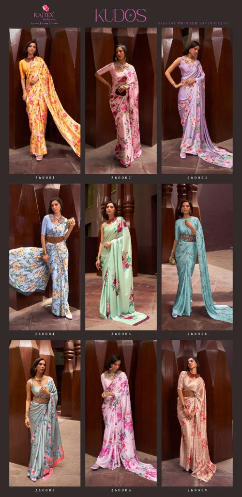 Rajtex Kudos New Fancy Designer Ethnic Wear Digital Printed Saree Collection 